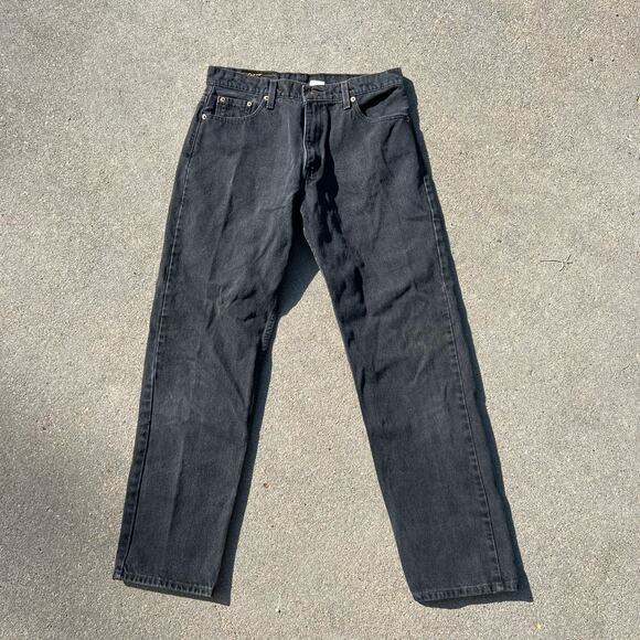 Ladies 90s Levi’s 555 black guys fit straight leg jeans 13 JR M Vintage - Picture 2 of 7